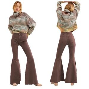 Free People Just Float On Flare Jeans Dusty Purple